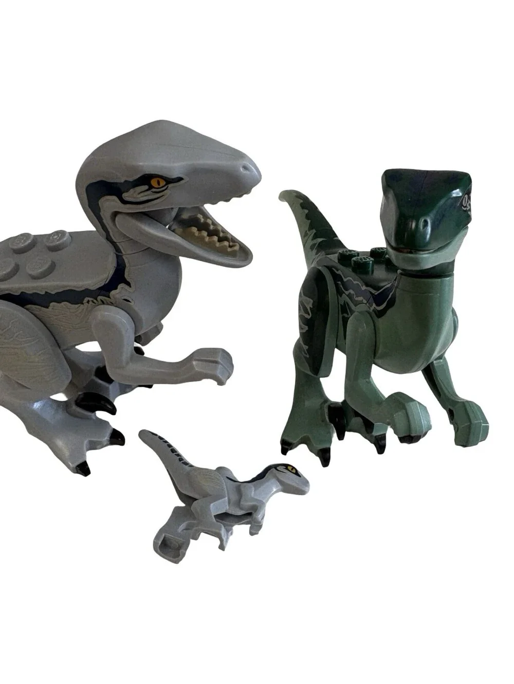 Lot Of 3 Lego Jurassic Park Raptors and Baby Dinosaur